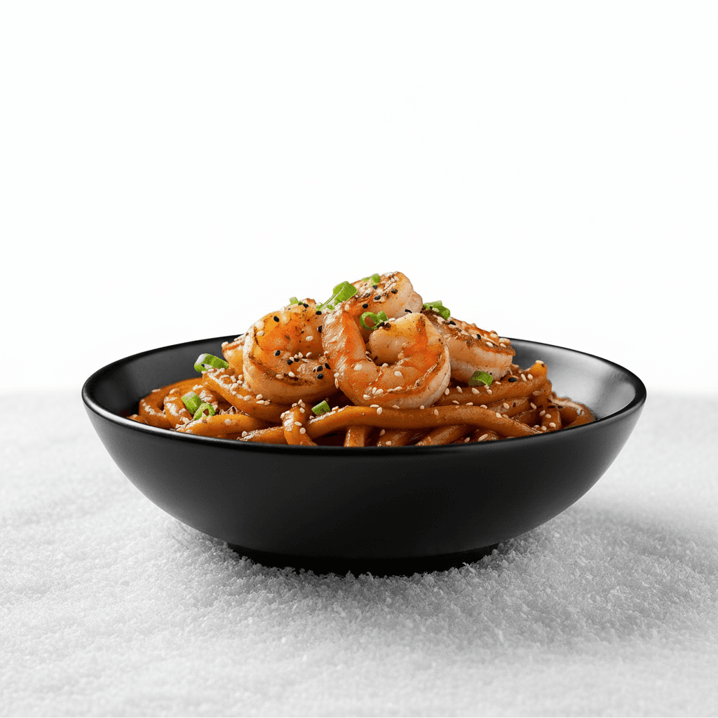 Удон с креветками